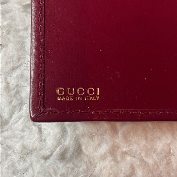 Gucci Vintage Rare Calf Pony Hair & Leather Oxblood Bi-fold Long Kisslock Wallet - Picture 10 of 14